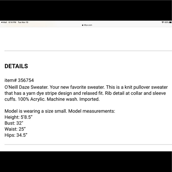 NWT O’Neill Daze Sweater - Picture 6 of 6